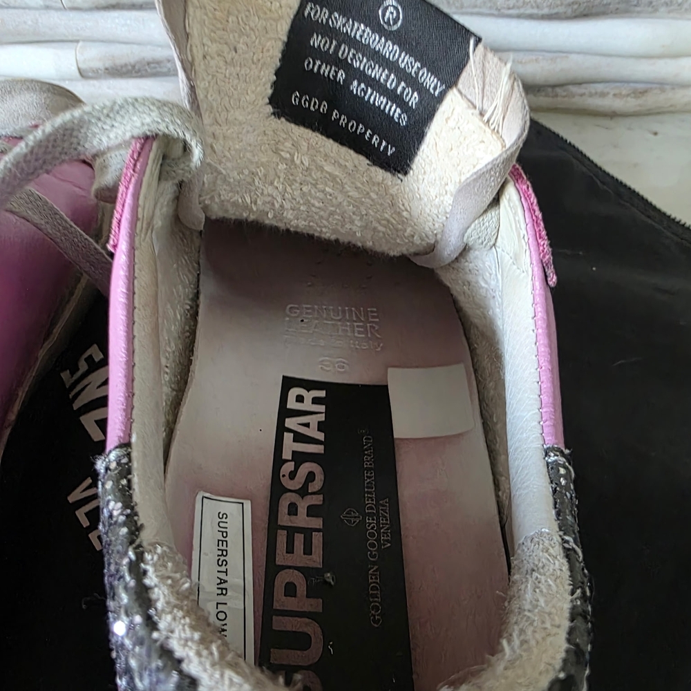 Golden Goose Pink Sneakers with Glitter Star - Picture 6 of 7